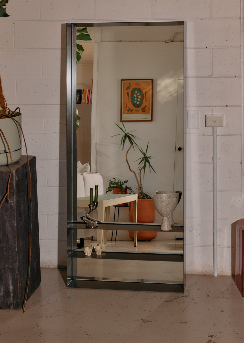 Stainless Steel Floor Mirror
